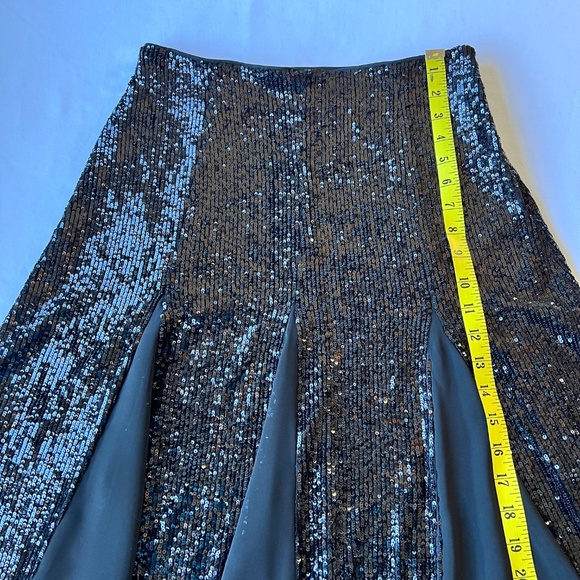 Express Sequined Midi Skirt with Sheer Panels - Picture 8 of 11